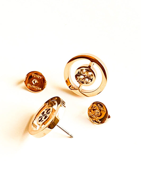 Tory Burch Split Circle Earrings Gold NWT