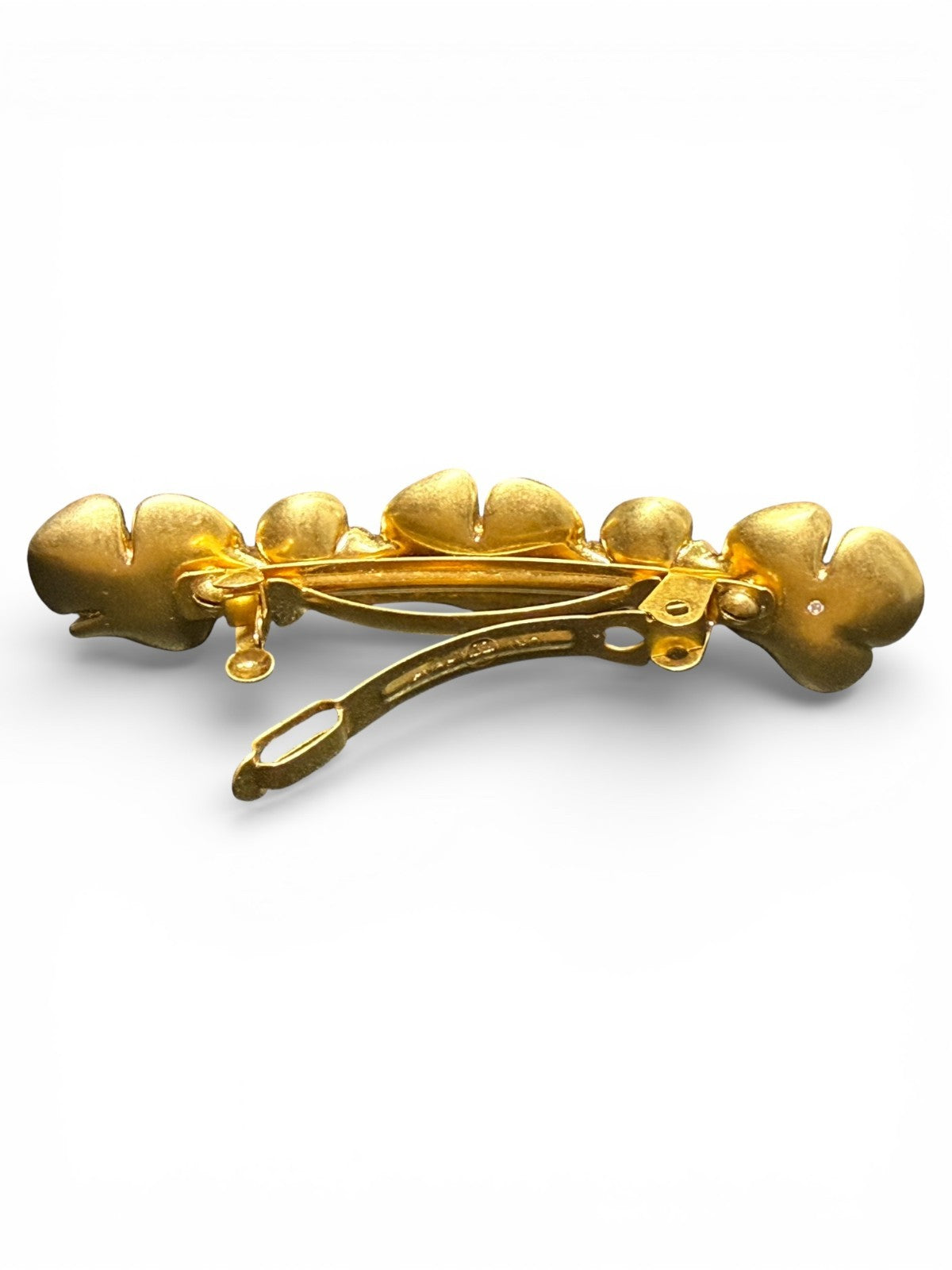 Tory Burch Cluster Floral Barette Hair Clip Gold 3" NWT MSRP $128