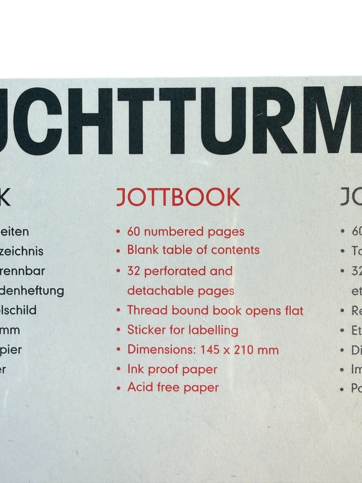 Leuchtturm 1917 Jottbook Ruled 60 Nunbered Pgs.