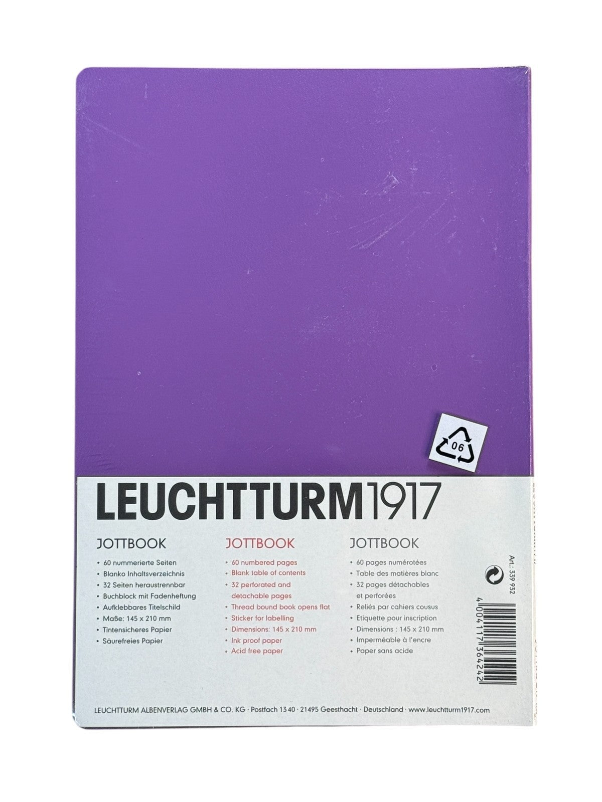 Leuchtturm 1917 Jottbook Ruled 60 Nunbered Pgs.