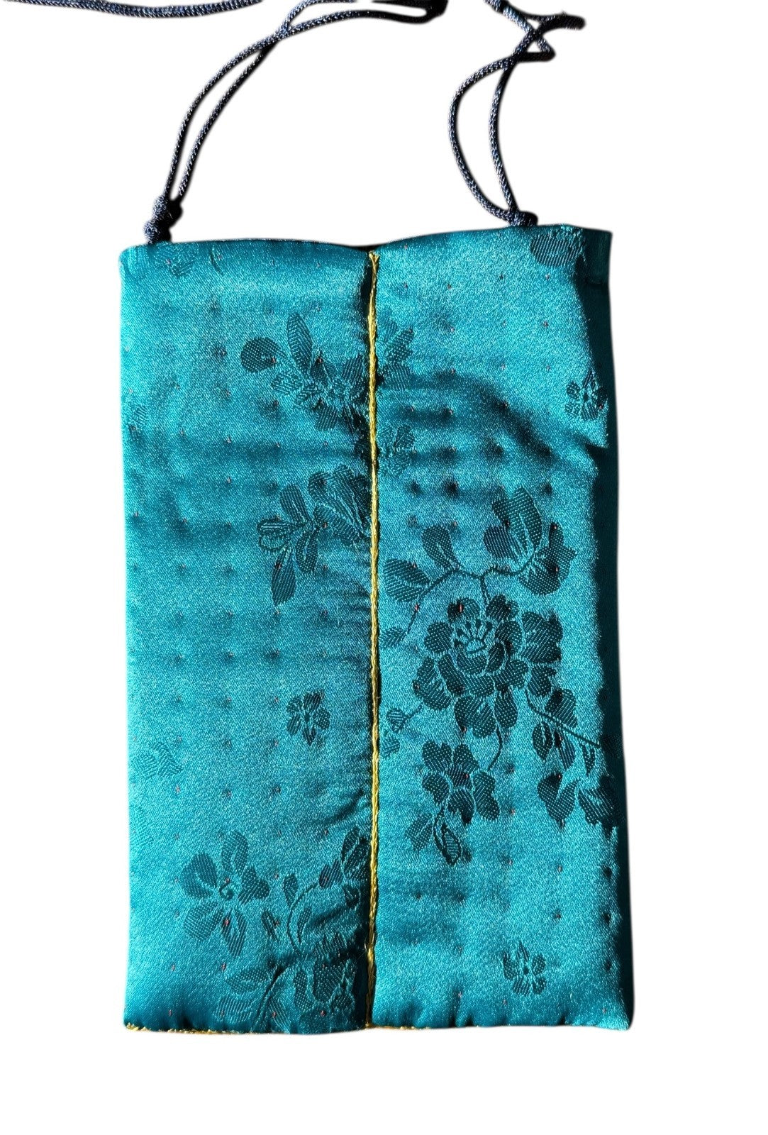 Korean  Traditional Pouch w Crossbody Strap 100% Silk with Handmade Embroidery