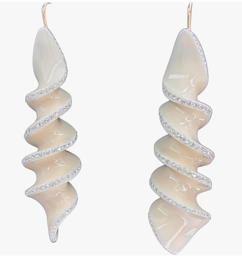 Tory Burch Spiral Christal Earring Ivory