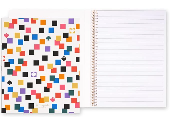 Kate Spade Concealed Spiral Notebook, 8.25" x 6.75" 112 Lined Pages