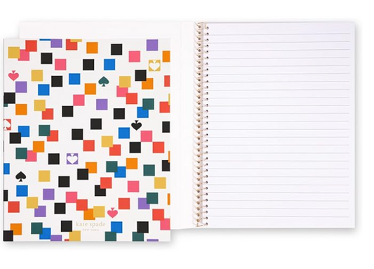 Kate Spade Concealed Spiral Notebook, 8.25" x 6.75" 112 Lined Pages
