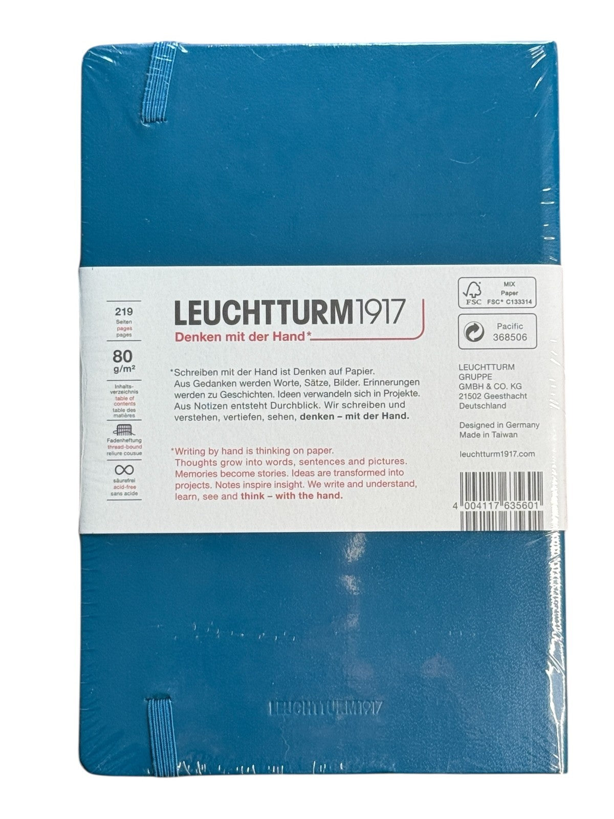 Leuchtturm 1917 Hardcover Dot Grid Notebook in Pacific Green - B6 + NEW