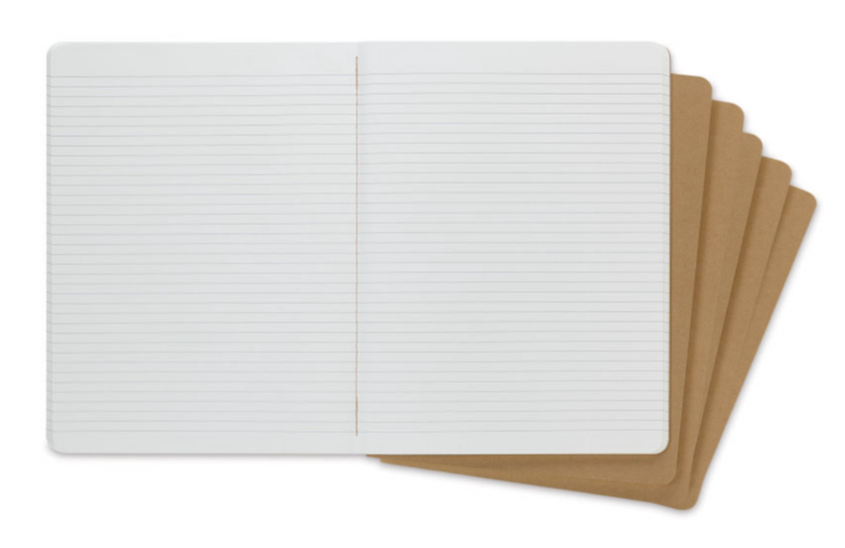 Moleskine Cahier Journals – 9-3/4″ x 7-1/2″, Ruled, Kraft, Pkg of 6
