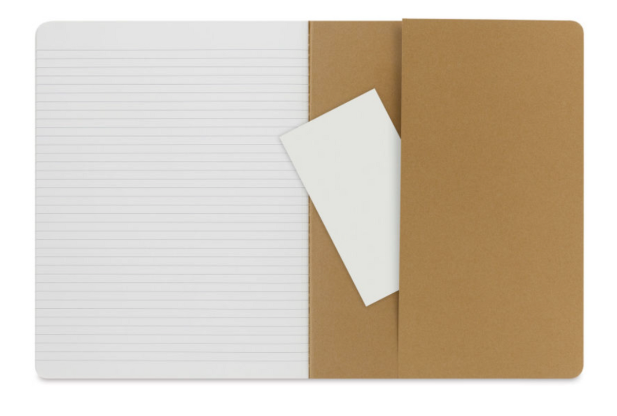 Moleskine Cahier Journals – 9-3/4″ x 7-1/2″, Ruled, Kraft, Pkg of 6