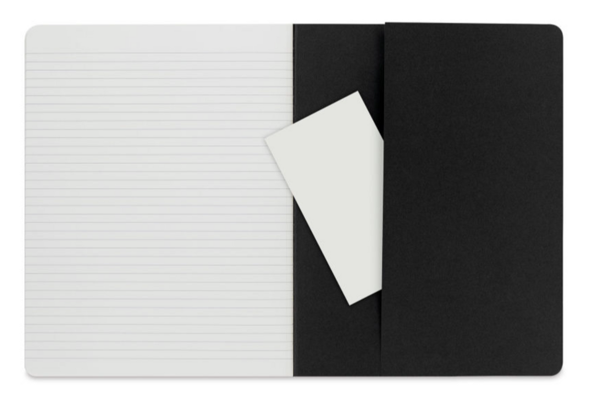 Moleskine Cahier Journals – 9-3/4″ x 7-1/2″, Ruled, Black, Pkg of 6