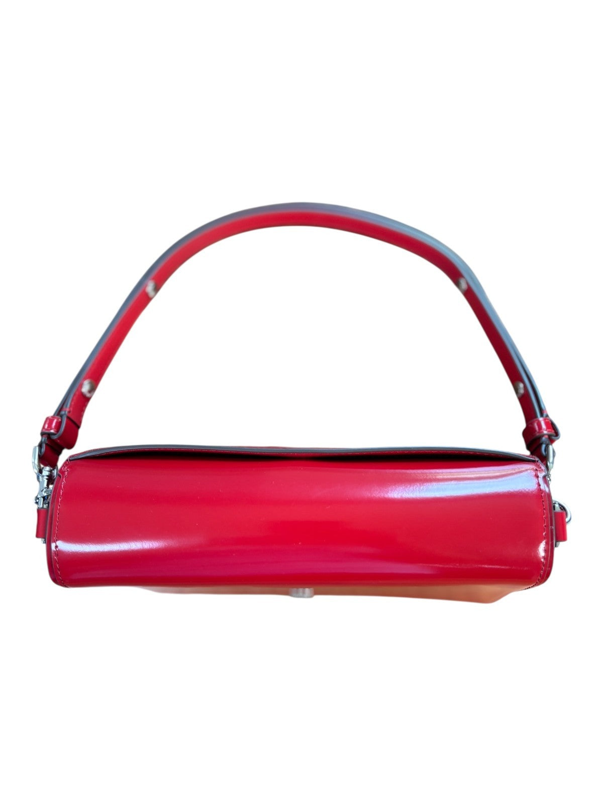 Tory Burch Emerson Patent Leather Convertible Crossbody Bag Warm Red Shinny sexy