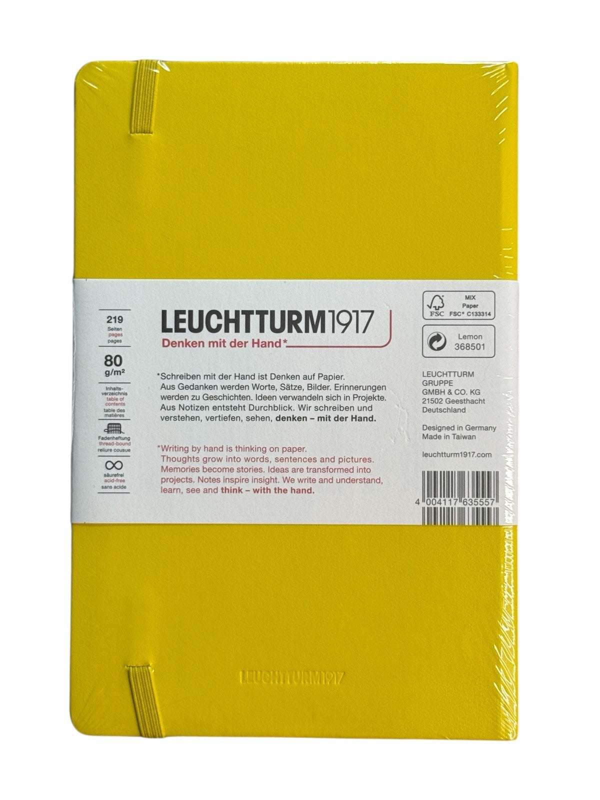 Leuchtturm 1917 Hardcover Dot Grid Notebook in Lemon - B6 + NEW