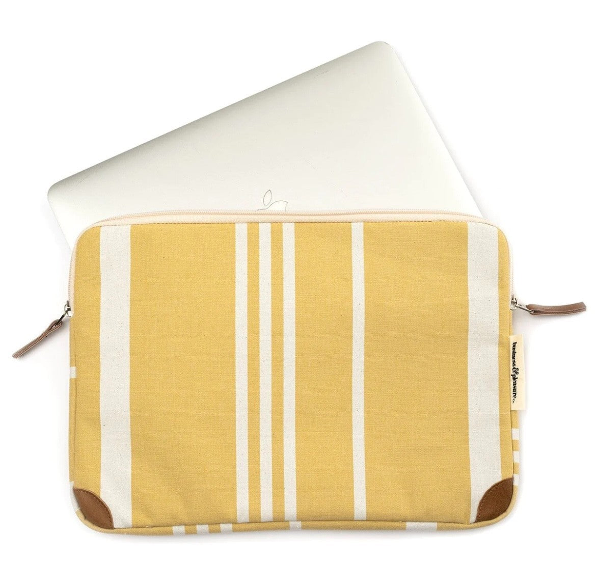 Business & Pleasure Co. THE LAPTOP SLEEVE – Vintage Yellow Stripe 13"
