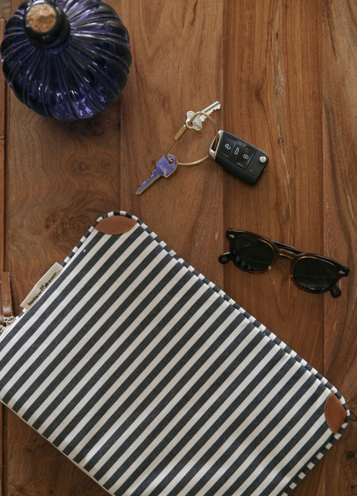 Business & Pleasure Co. THE LAPTOP SLEEVE – Lauren's Navy Stripe 13"