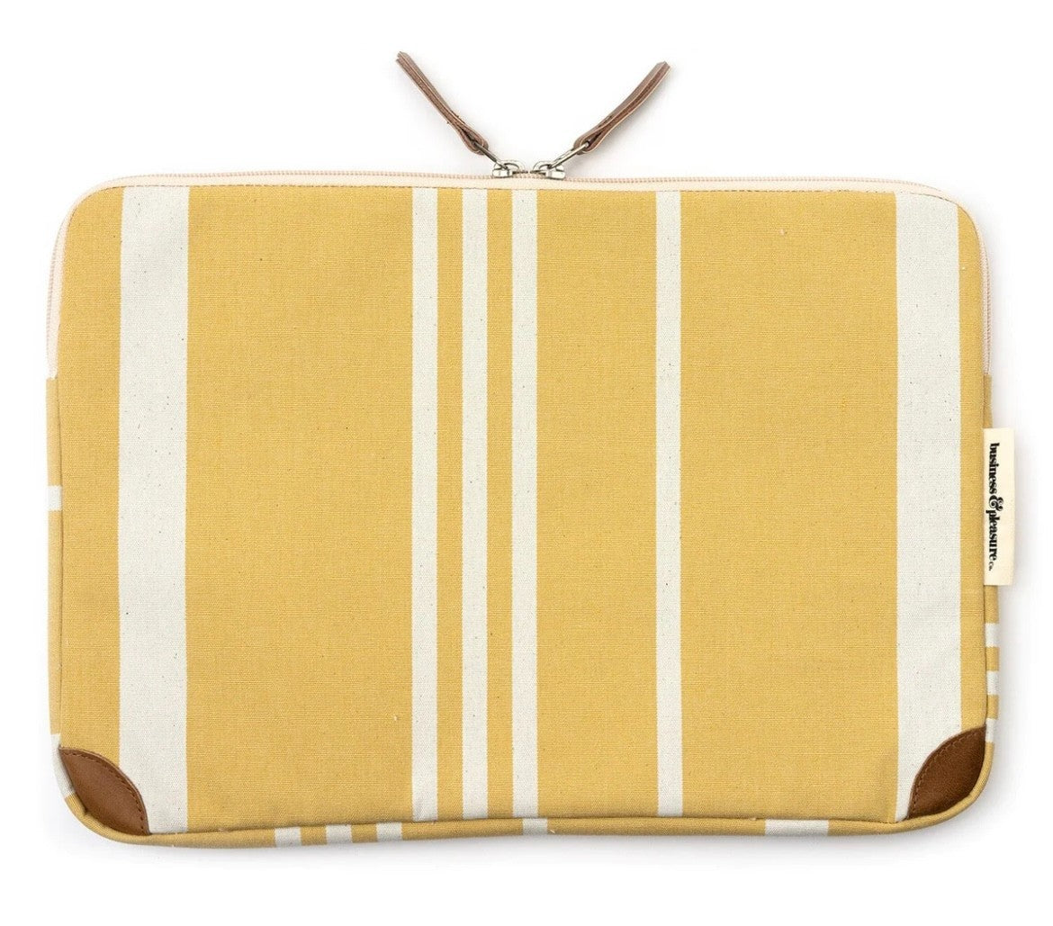 Business & Pleasure Co. THE LAPTOP SLEEVE – Vintage Yellow Stripe 16"
