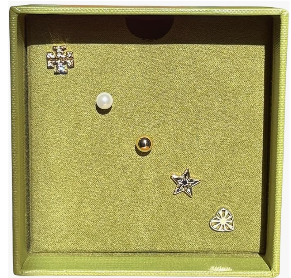 Tory Burch Stud Earring Set: Gold, Silver, and Pearl