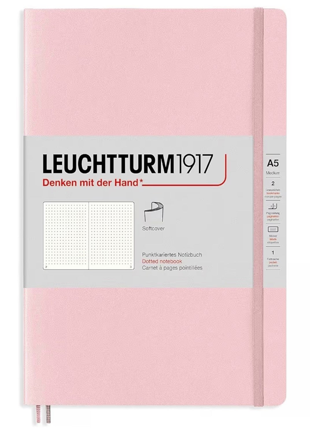Leuchtturm 1917 A5 dotted Softcover Powder Pink