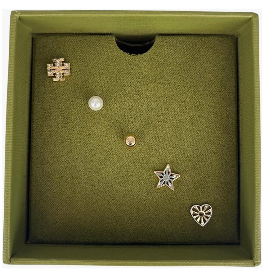 Tory Burch Stud Earring Set: Gold, Silver, and Pearl