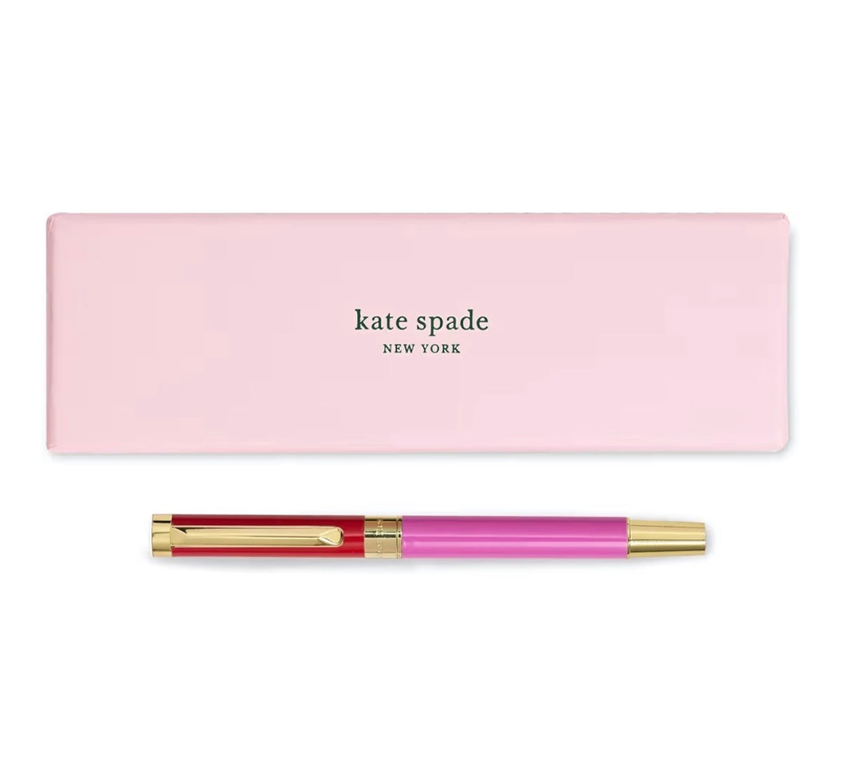 Kate Spade Red & Pink Colorblock Ballpoint Pen