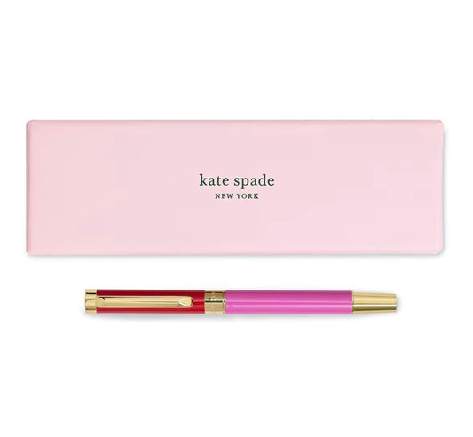 Kate Spade Red & Pink Colorblock Ballpoint Pen