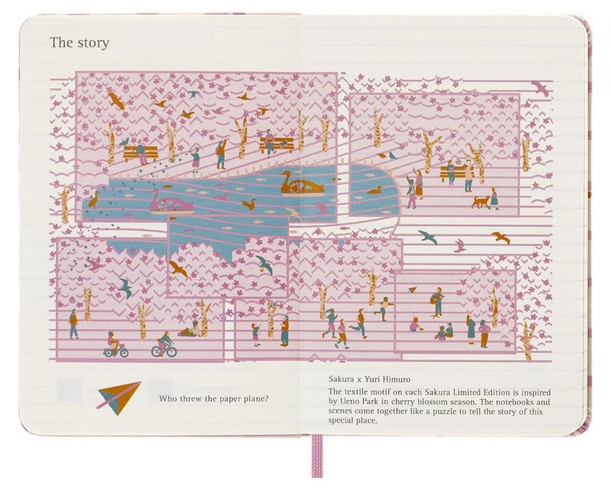 Moleskine Limited Edition Sakura Notebook, Hard Cover, Pocket 3.5"x5.5" Ruled