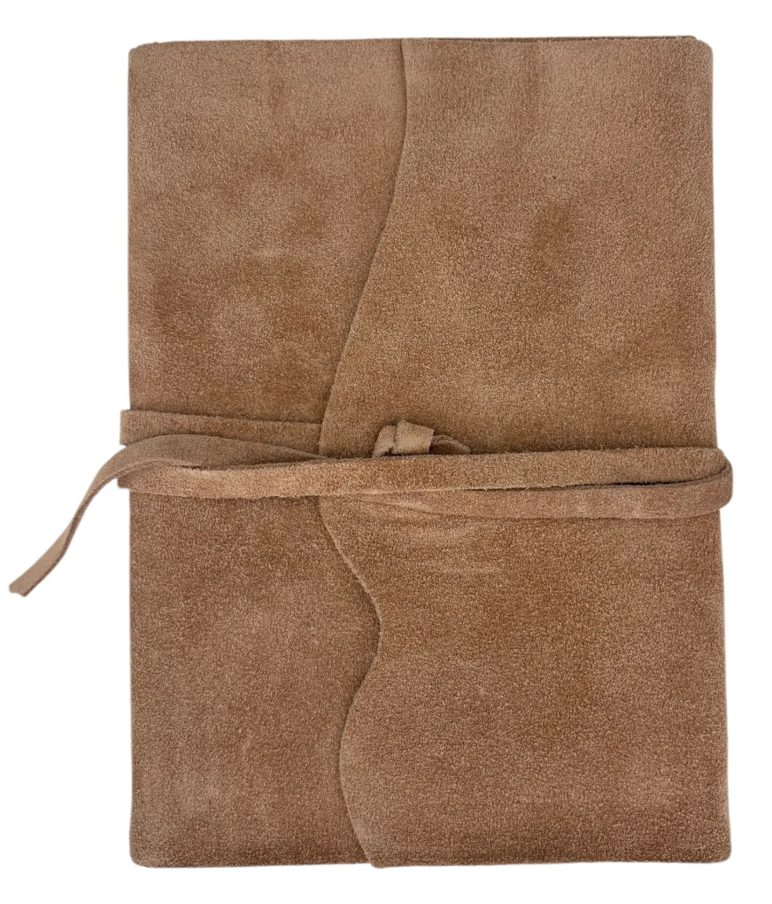 Beyond Joy Genuine Italian Leather Journal Hand Made Light Brown Suede 5"x6.75"