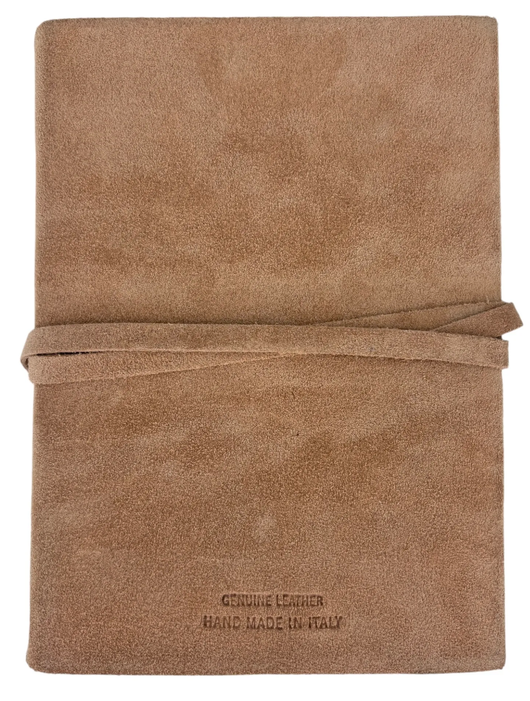 Beyond Joy Genuine Italian Leather Journal Hand Made Light Brown Suede 5"x6.75"