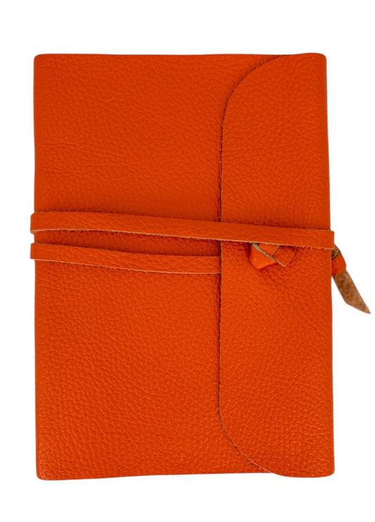 Beyond Joy Genuine Orange Italian Leather Cover Journals  6″x8.5″