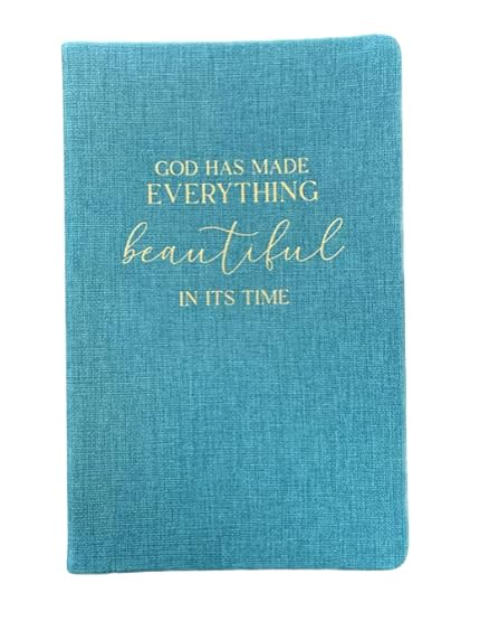 Eccolo Blank Christian Journal Notebook Turquoise hard Cover