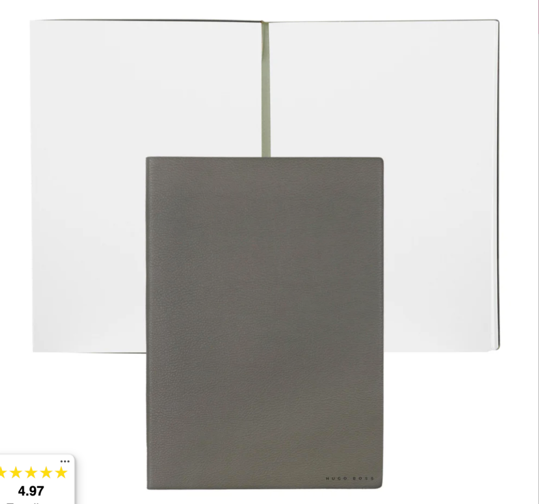 HTF Hugo Boss Plain Paper Notebook/ Journal  8.5”x6” (A-5) 160 Pgs Khaki