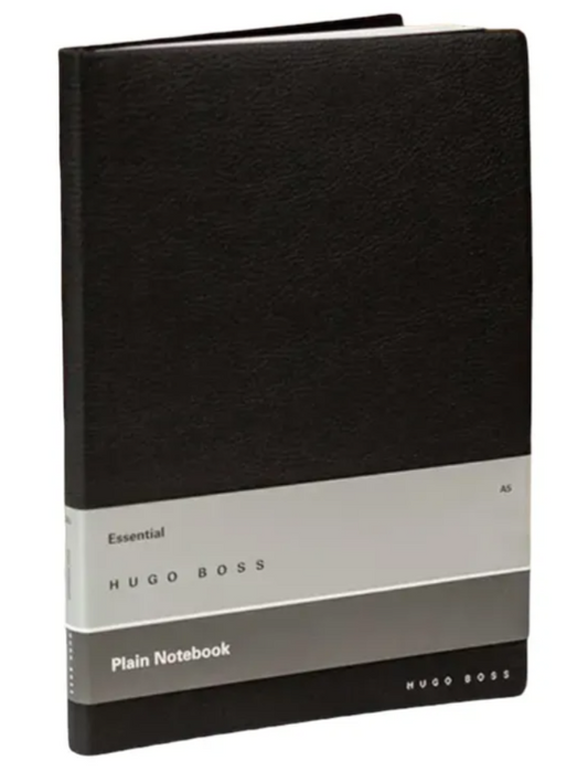 HTF Hugo Boss Plain Paper Notebook/ Journal  8.5”x6” (A-5) 160 Pgs Black