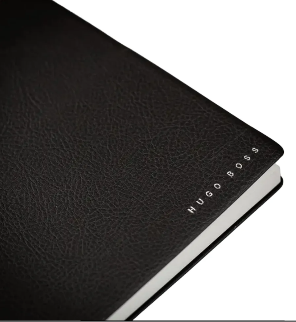 HTF Hugo Boss Plain Paper Notebook/ Journal  8.5”x6” (A-5) 160 Pgs Black