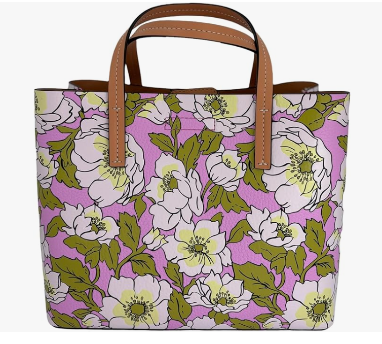 Tory Burch Blake Printed Small Tote Bold Flowers Combo E Pink Green Purple