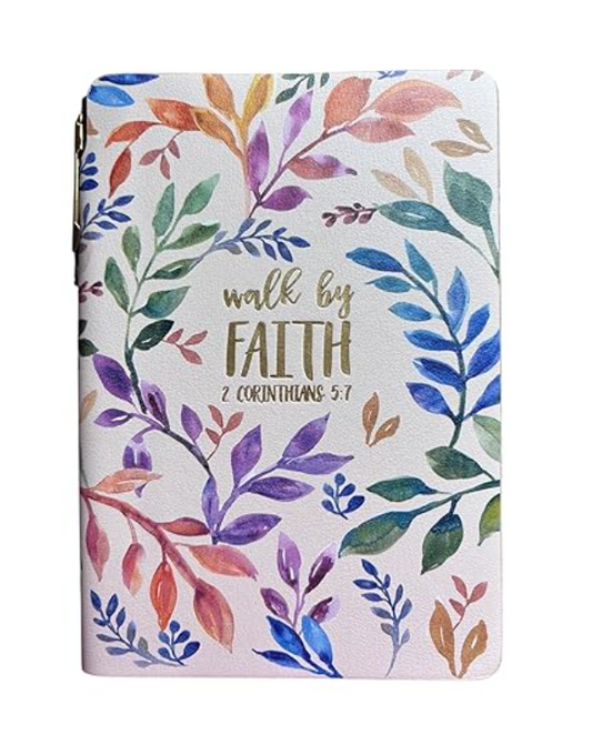 Eccolo, Pocket Pen Journal with Colorful leaves and Bible Verse Walk by Faith