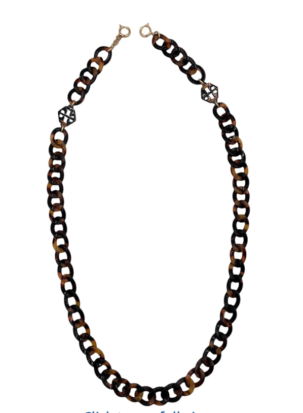 Tory Burch Resin Face Mask Chain Tortoise