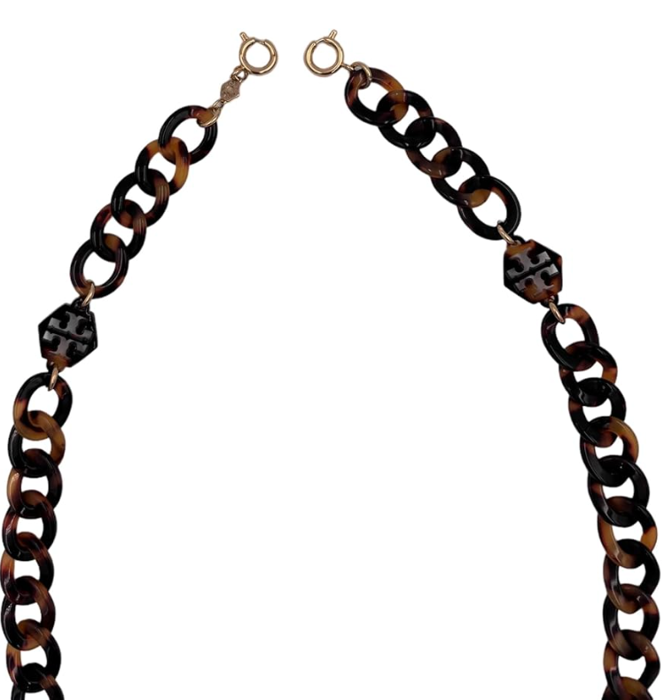 Tory Burch Resin Face Mask Chain Tortoise