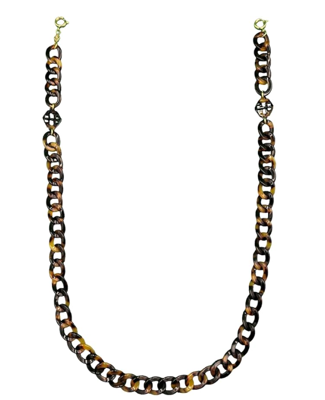 Tory Burch Resin Face Mask Chain Tortoise