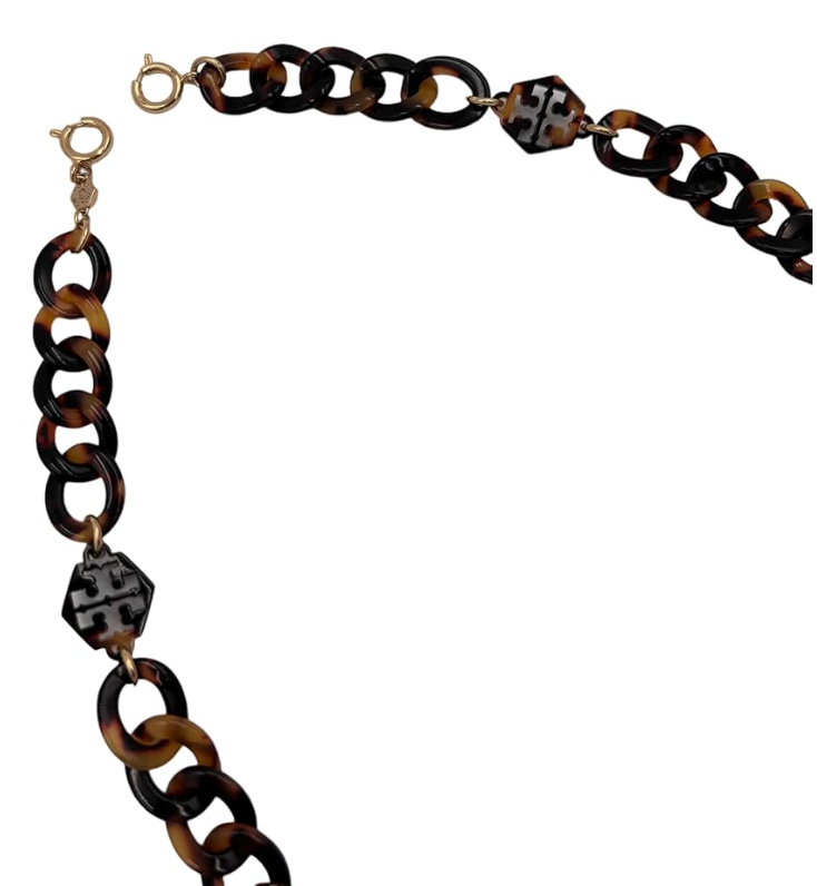 Tory Burch Resin Face Mask Chain Tortoise