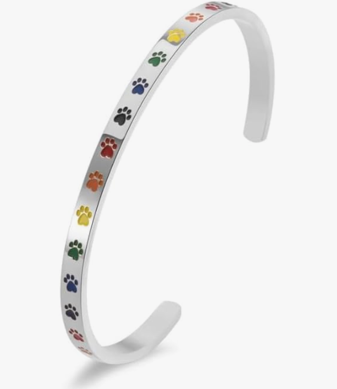 Dog Paw Cuff Bangle Bracelet Set 3 – Stainless Steel Animal Jewelry Gift
