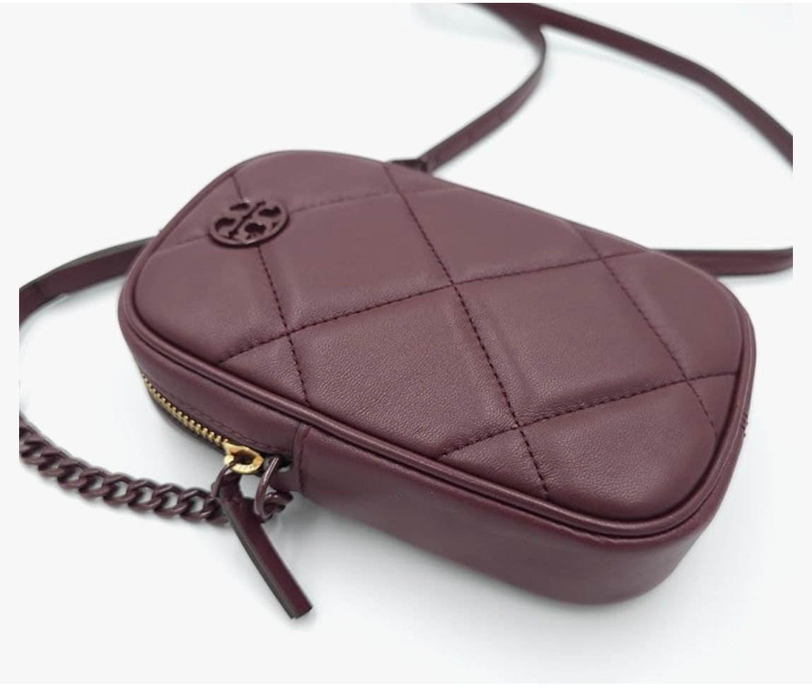 Tory Burch Willa Soft Quilt Phone Crossbody 139305 Claret 639