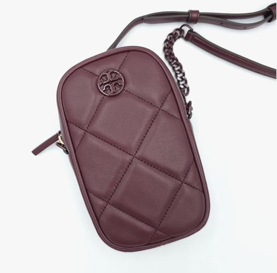 Tory Burch Willa Soft Quilt Phone Crossbody 139305 Claret 639