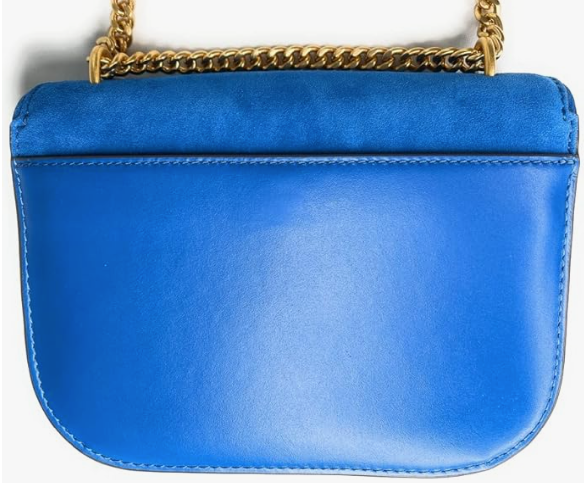 Tory Burch Emerson Suede Flap Adjustable shoulder Bag 139586 Gentian 488