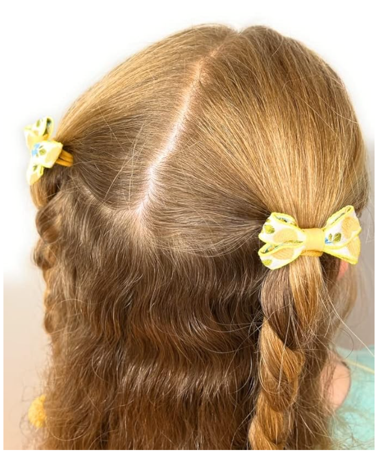 40 pcs of SMALL Cute Hair Ties in 10 Green, 10 Pink, 10 Lemon, 10 Golden Yellow
