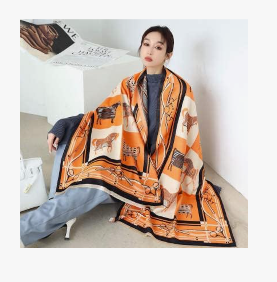 Beyond Joy Cashmere Substitute 100% Acrylic Shawl Scarf Double sided
