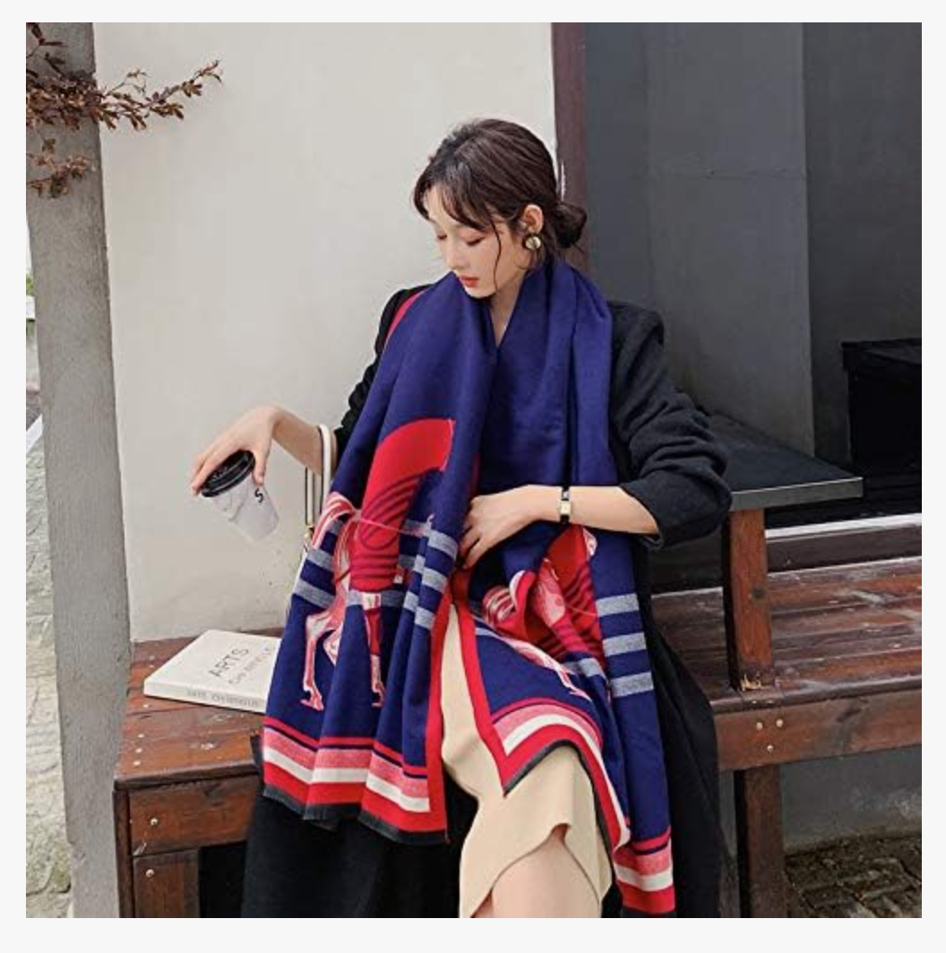 Beyond Joy Cashmere Substitute 100% Acrylic Shawl Scarf Double sided