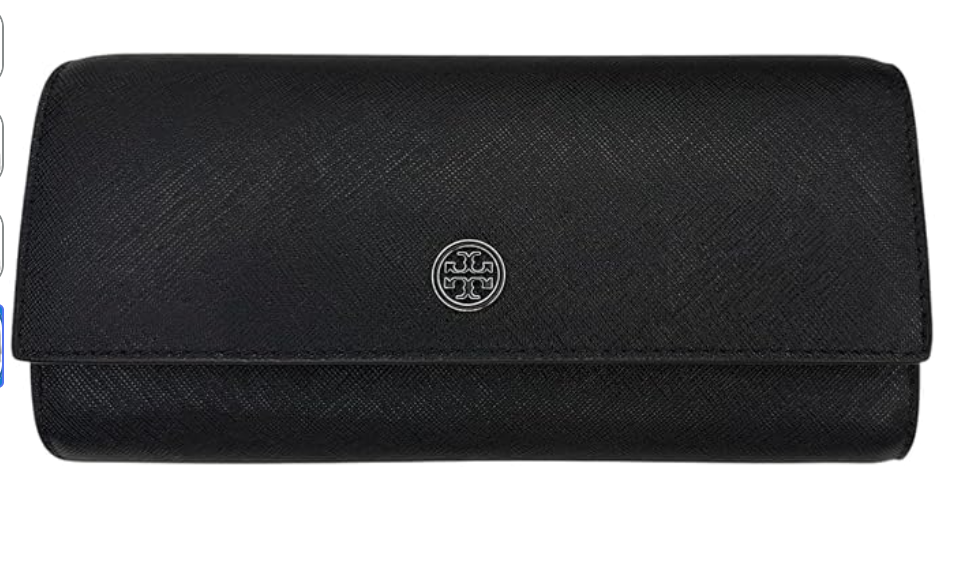 Tory Burch Women's Emerson Wallet on a Chain (Crossgrain Leather, Black)