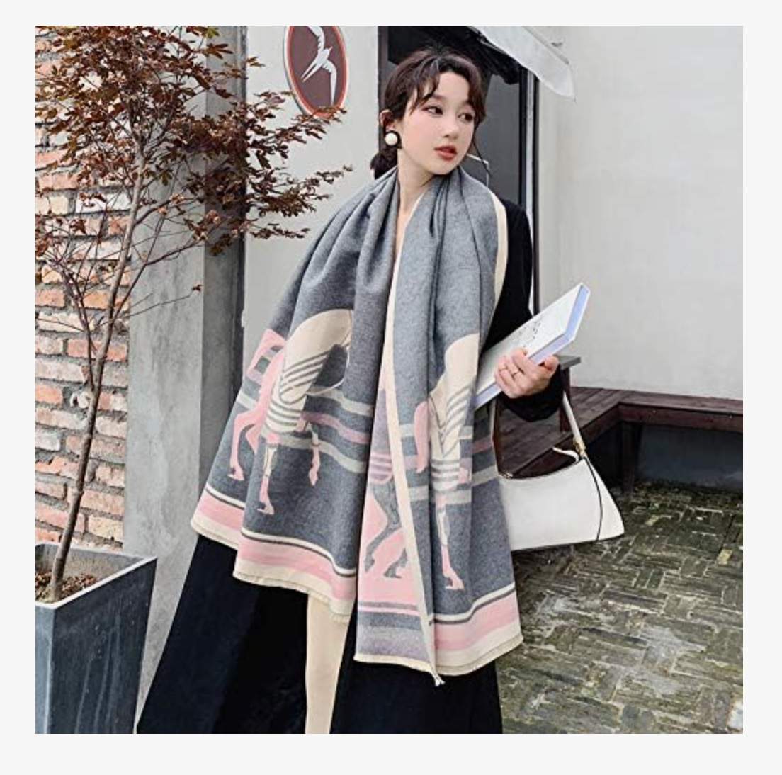 Beyond Joy Cashmere Substitute 100% Acrylic Shawl Scarf Double sided