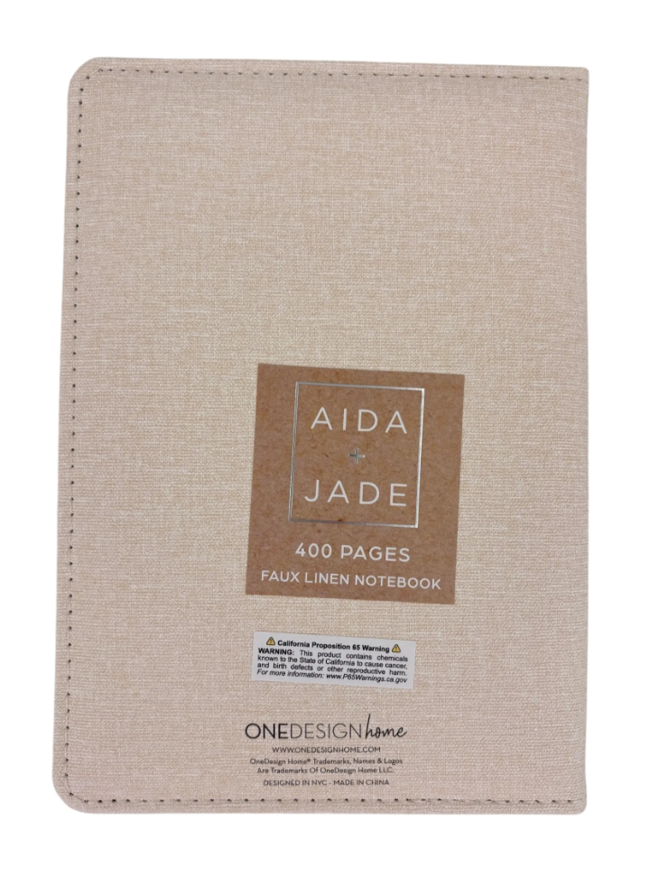 Aida + Jade “FAITH makes all things possible” 400 Pages Faux Linen Notebook