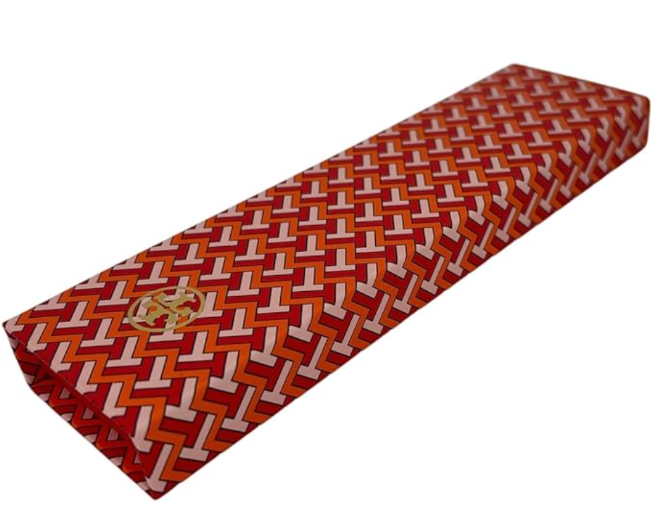 Tory Burch Patterned Lead Pencil Set of 6, Red and White Chevron Design (Orange)