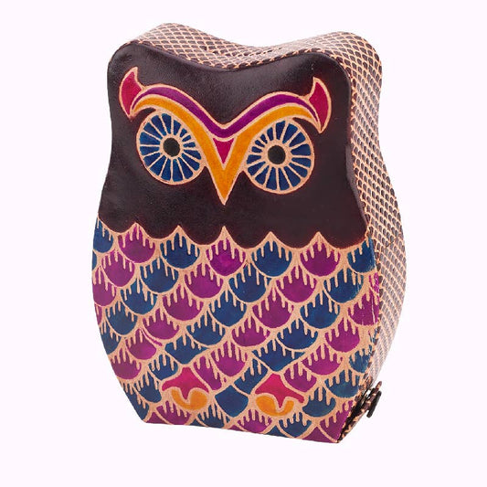 Owl Leather Bank - Whimsical Design