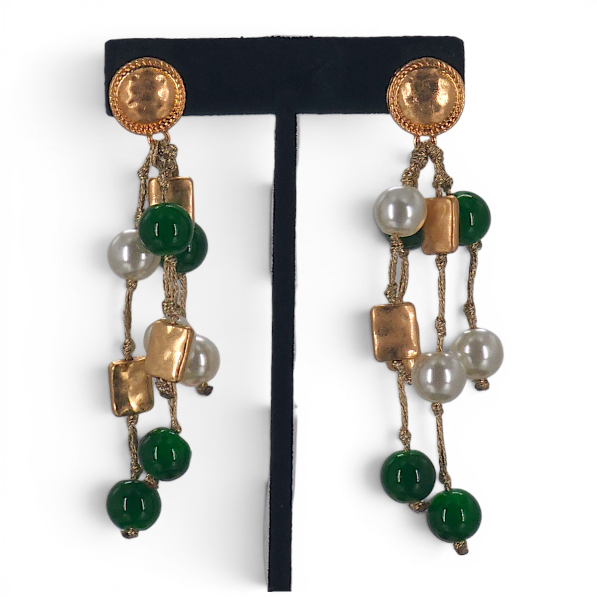Coastal Green Pearl Earrings | Chunky Fall Statement Jewelry