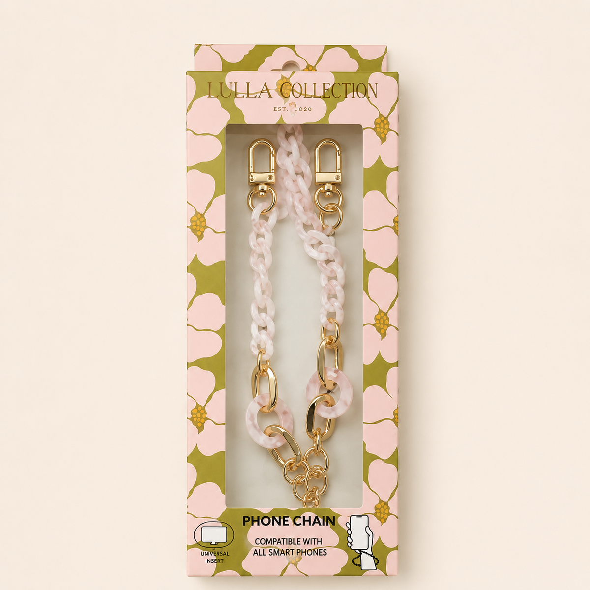Blush & Gold Mixed-Link Phone Chain